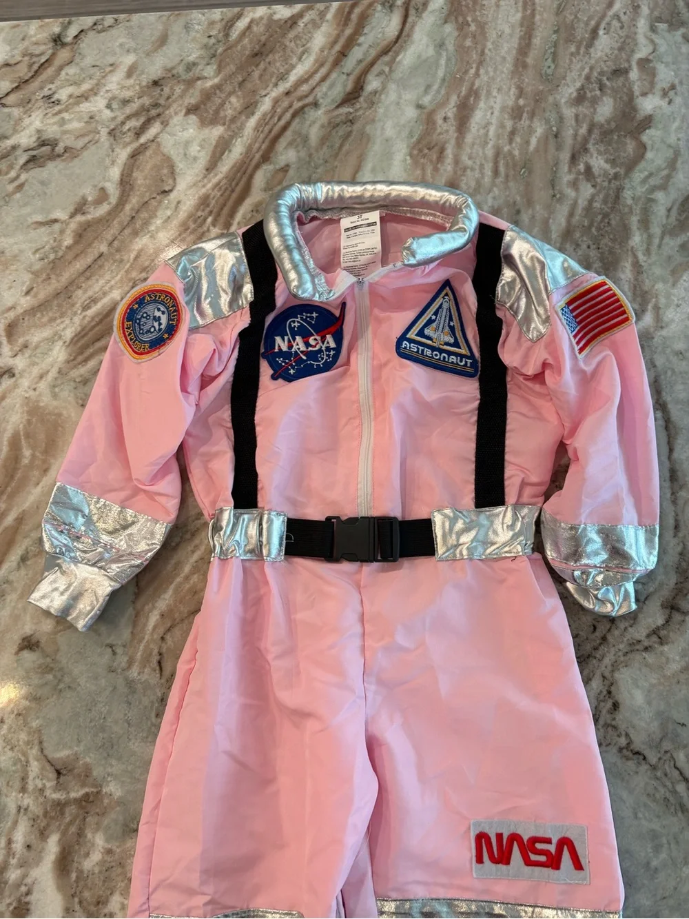 Nasa Space Astronaut Pink Jumpsuit Halloween Costume Easy On Size Patches 3T